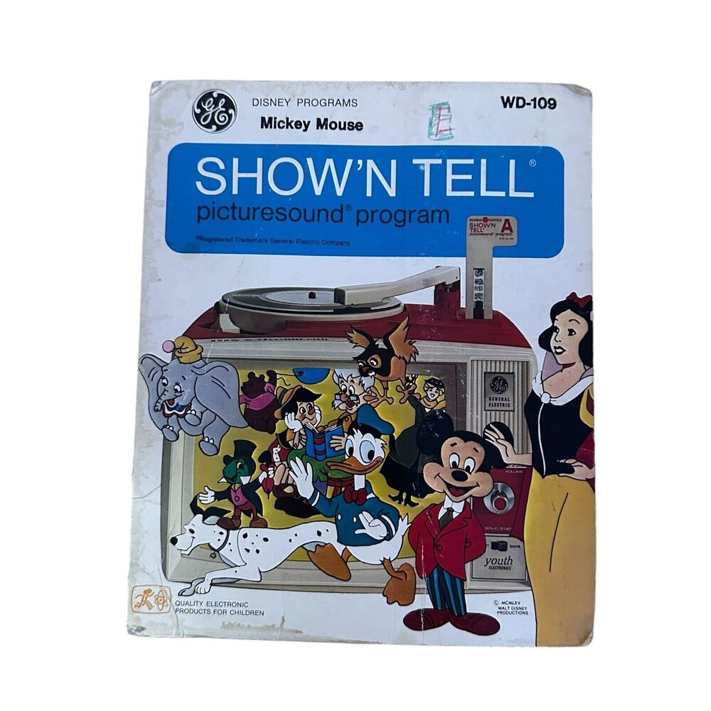 Mickey Mouse Disney WD-109 GE Show'N Tell Picturesound Program 1960s